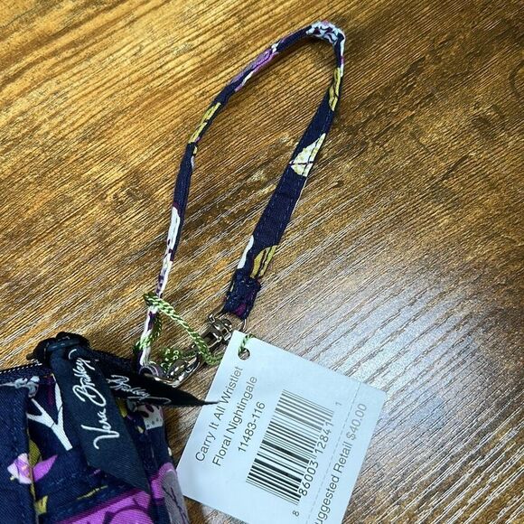 Vera Bradley Carry It All Wristlet Floral Nightingale 11483-116 Retired New - Picture 3 of 6